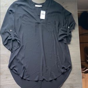 NWT black Lush chiffon tunic top